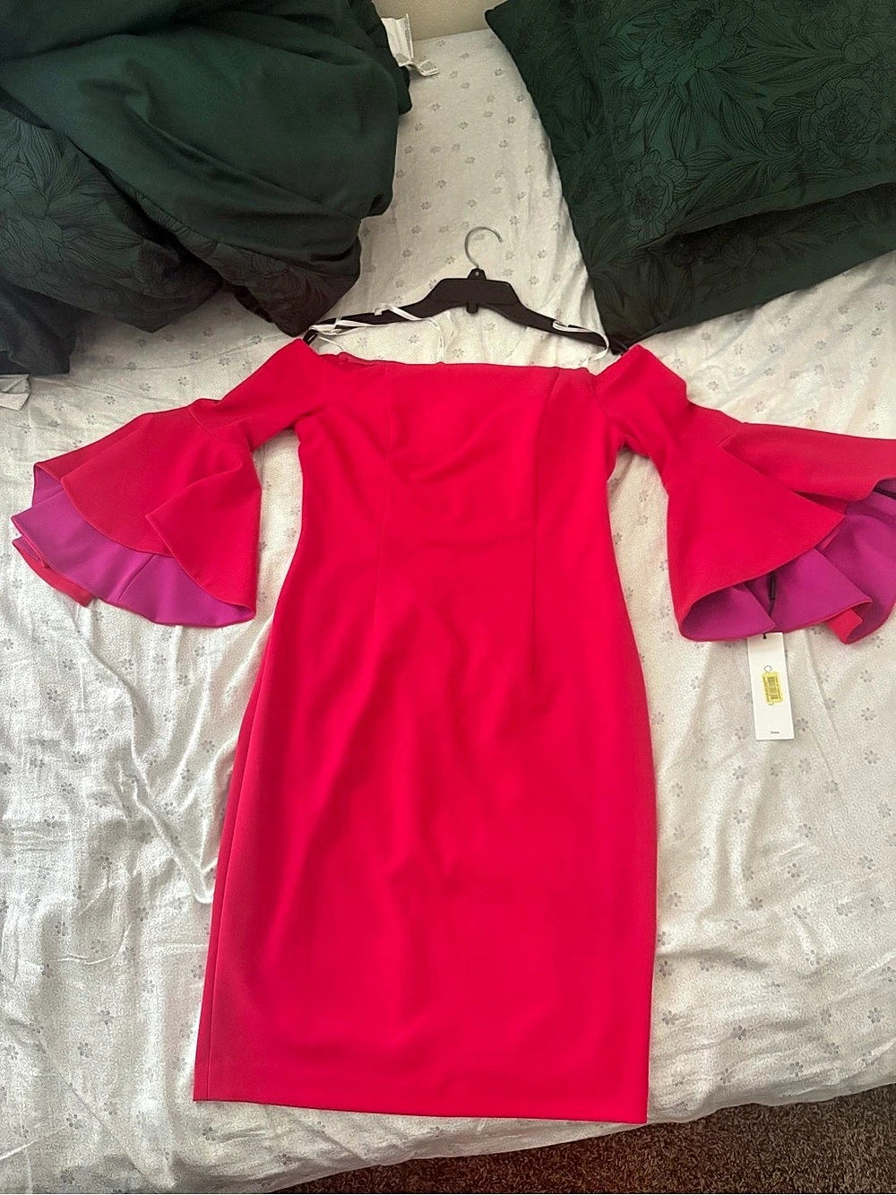 Pink Mini Dress with Flare Sleeves NWT